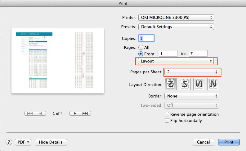 Pages per Sheet: 2